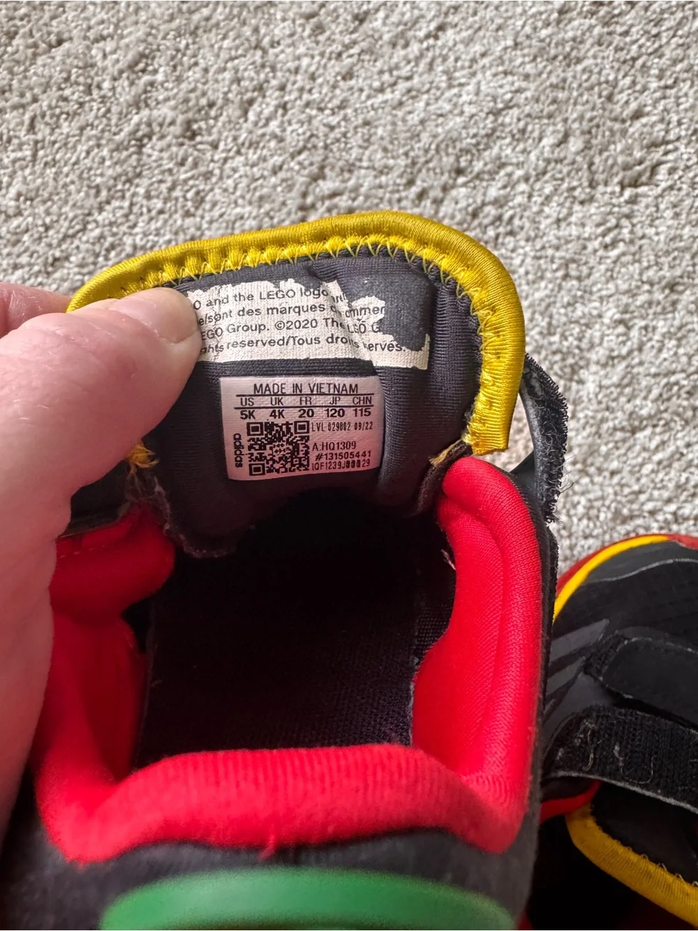 Lego Kids Black Red Yellow Easy-On Sneakers